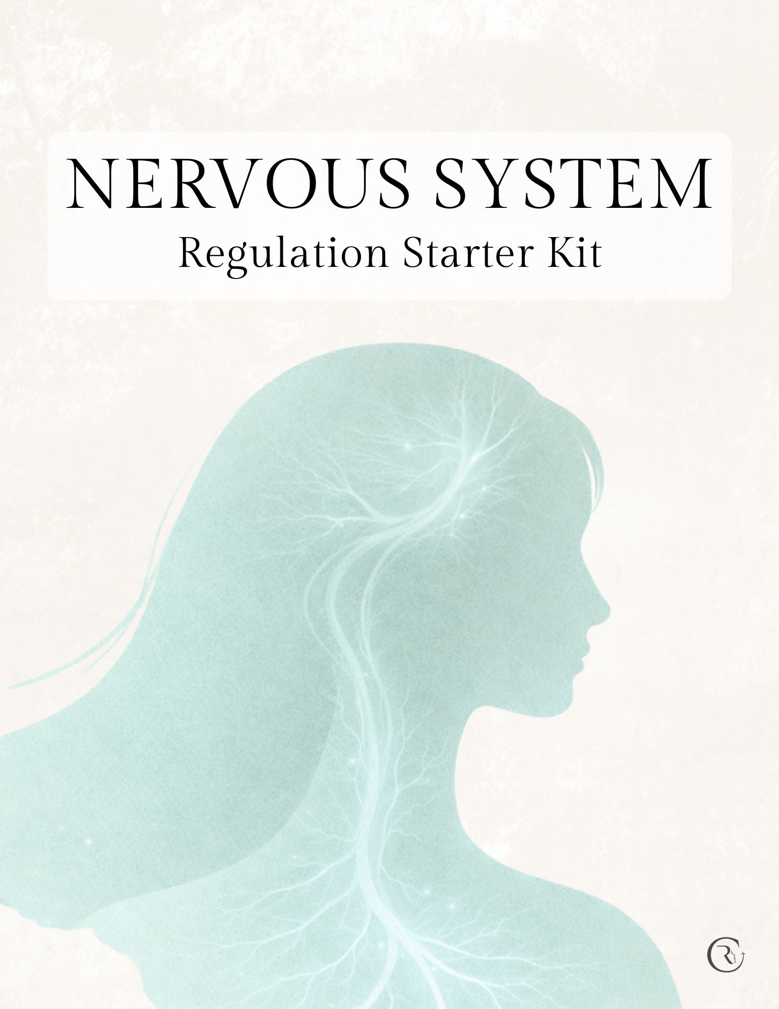 Silhouette of a person with neural network lines on a light background, labeled 'Nervous System Regulation Starter Kit'.